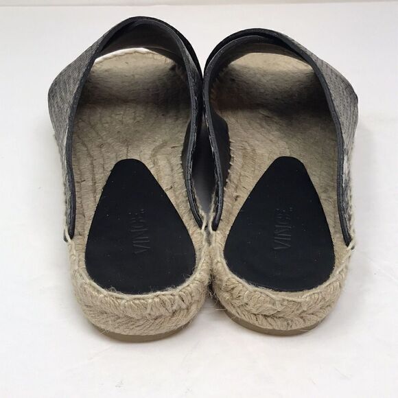 VINCE Castel Snakeskin Espadrille Slide Sandals Cross Strap Flats Women Size 7 - Picture 7 of 12